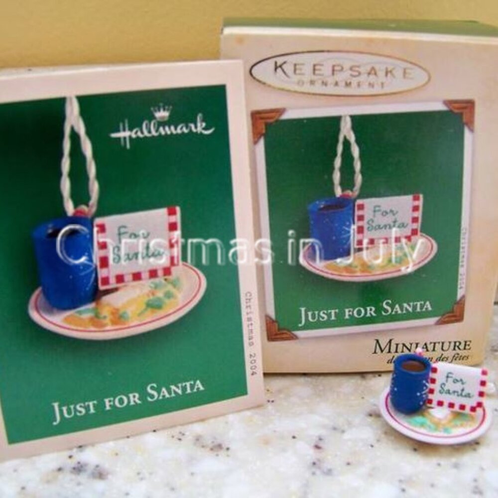 Hallmark 2004 Just For Santa cookie plate miniature Christmas Ornament